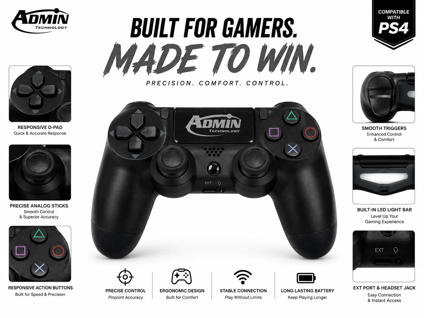 PS4 Controller ADMIN – Ultimate Gaming Gamepad